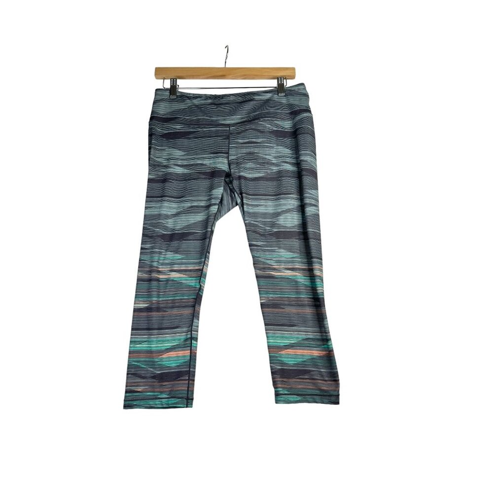 Prana Cropped Multicolor Striped Leggings size Large